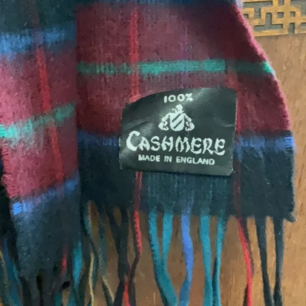 Cashmere neckerchief scarf unisex multi color EUC